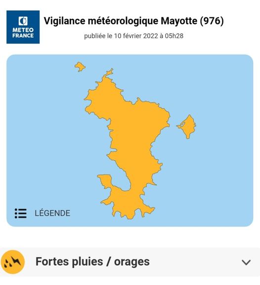 Vigilance fortes pluies et orages sur Mayotte Ce jeudi