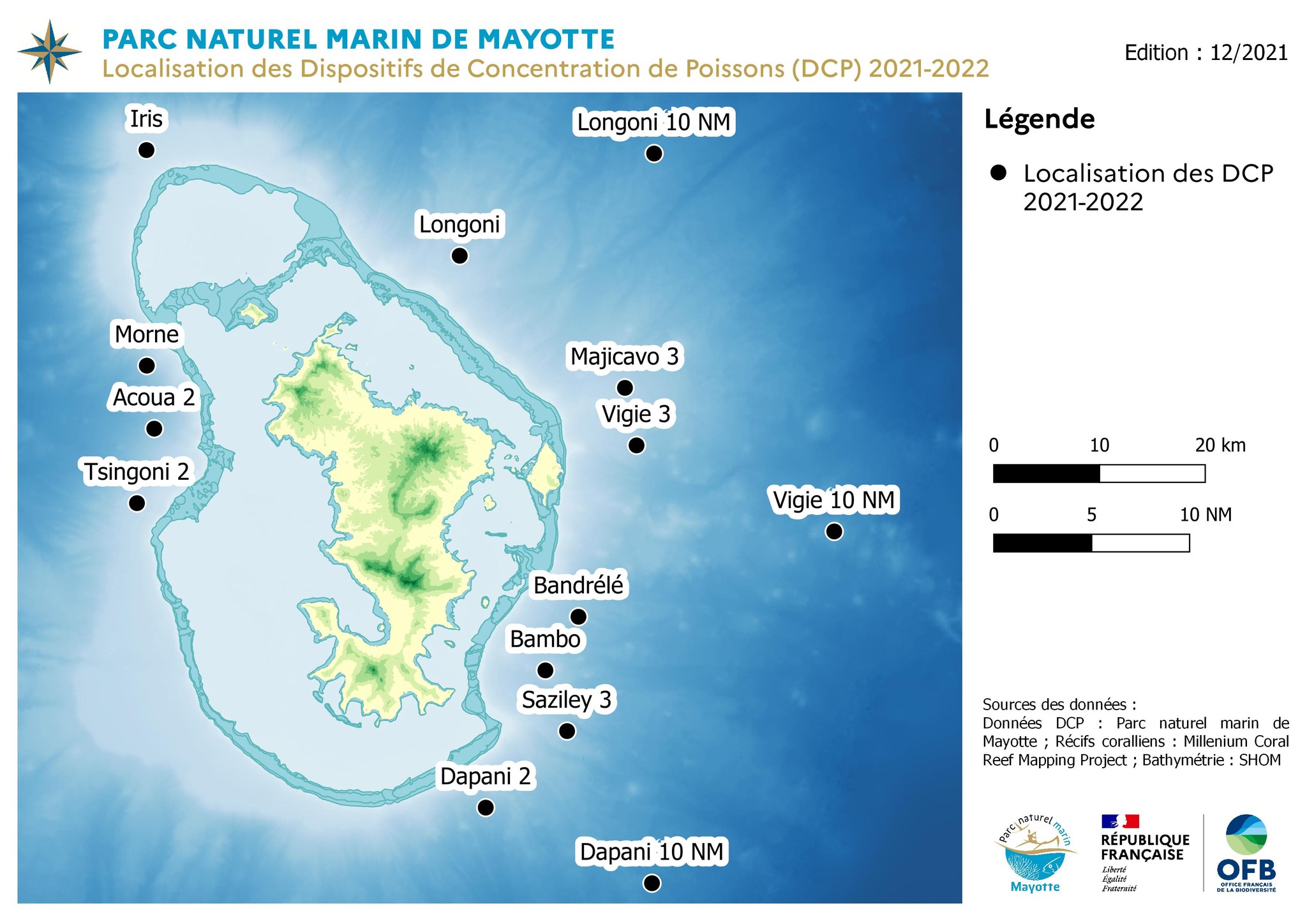 14 DCP installés au total autour de Mayotte à destination des pêcheurs