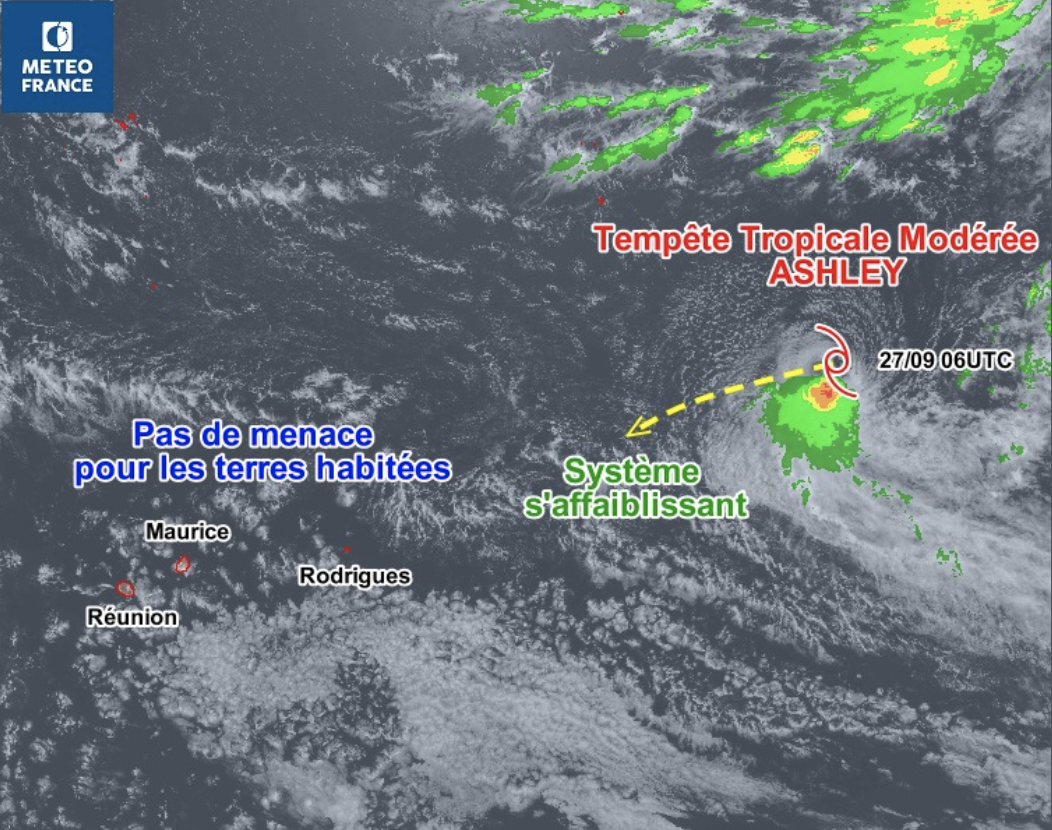 Ashley, 1ère tempête tropicale de la  saison